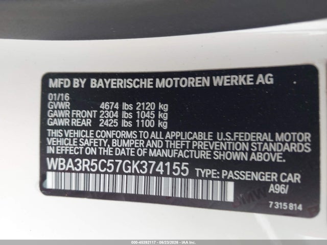 BMW 435i Xdrive 2016 WBA3R5C57GK374155 Image 9