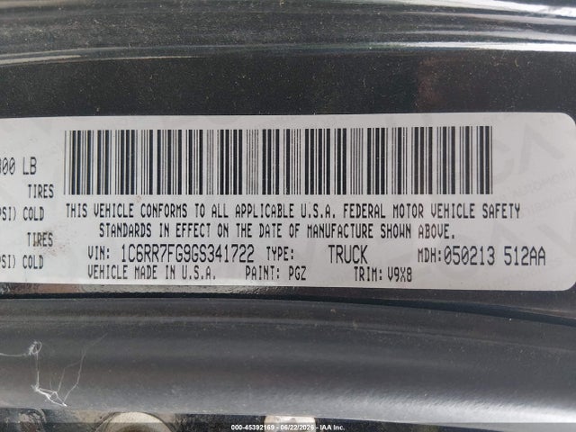 RAM 1500 Tradesman 2016 1C6RR7FG9GS341722 Image 9