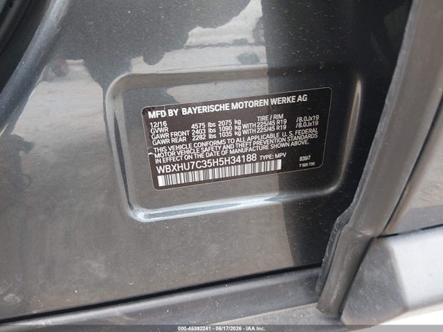 Продаж на аукціоні авто 2017 Bmw X1 Sdrive28i, vin: WBXHU7C35H5H34188, номер лоту: 45392241