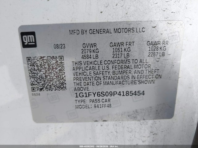 1G1FY6S09P4185454 Chevrolet Bolt Euv Fwd Lt