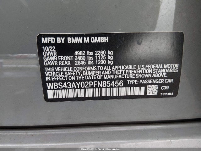 WBS43AY02PFN85456 BMW M3 Competition Xdrive