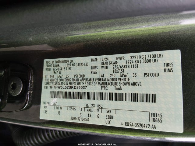Ford F-150 Lariat 2025 1FTFW5L52SKD35037 Image 9