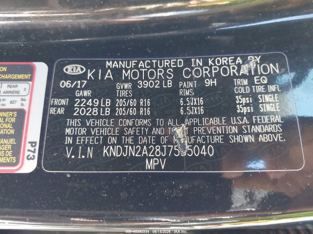 Продажа на аукционе авто 2018 Kia Soul, vin: KNDJN2A28J7535040, номер лота: 45392334