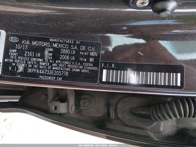 Продаж на аукціоні авто 2018 Kia Forte Lx, vin: 3KPFK4A73JE205778, номер лоту: 45392589