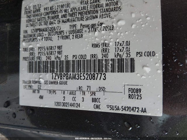 1ZVBP8AM3E5208773 Ford Mustang V6/v6 Premium