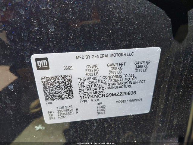 Aukcja sprzedaży 2021 Cadillac Xt5 Fwd Premium Luxury, vin: 1GYKNCRS9MZ225836, numer aukcji: 45392674