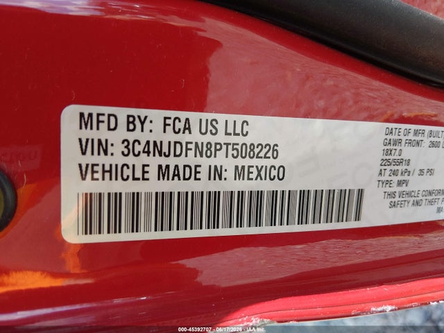 Продажа на аукционе авто 2023 Jeep Compass Latitude Lux Fwd, vin: 3C4NJDFN8PT508226, номер лота: 45392707