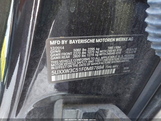 Продажа на аукционе авто 2015 Bmw X4 Xdrive28i, vin: 5UXXW3C51F0M87884, номер лота: 45392750