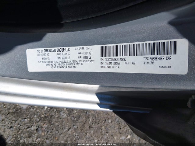 Продаж на аукціоні авто 2012 Dodge Avenger Se, vin: 1C3CDZAB9CN141635, номер лоту: 45392751