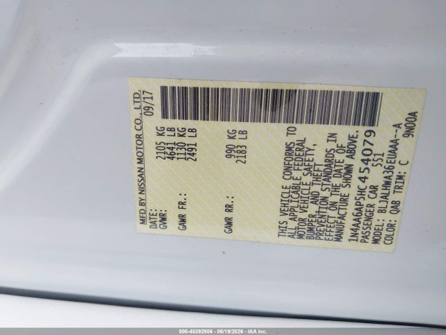 Nissan Maxima 3.5 Platinum 2017 1N4AA6AP5HC454079 Image 9