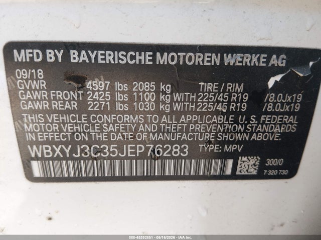 Продажа на аукционе авто 2018 Bmw X2 Sdrive28i, vin: WBXYJ3C35JEP76283, номер лота: 45392851