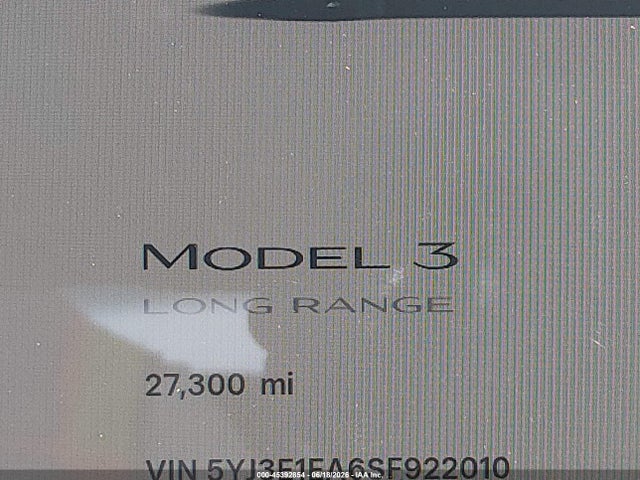 Aukcja sprzedaży 2025 Tesla Model 3 Long Range Rear-wheel Drive/standard Rear-wheel Drive, vin: 5YJ3E1EA6SF922010, numer aukcji: 45392854