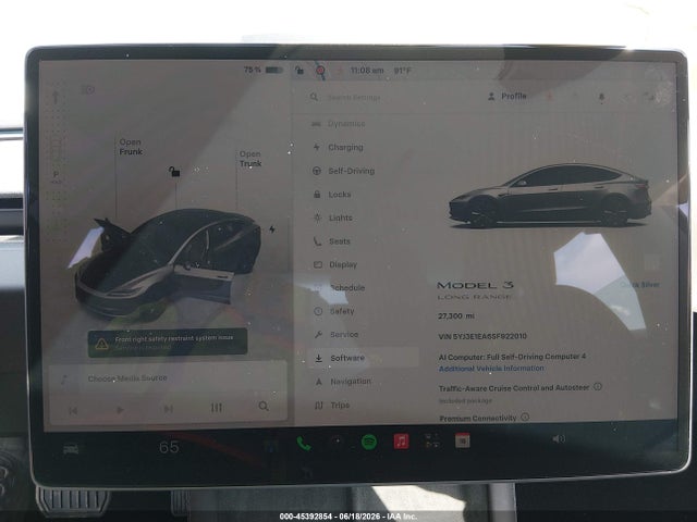 Aukcja sprzedaży 2025 Tesla Model 3 Long Range Rear-wheel Drive/standard Rear-wheel Drive, vin: 5YJ3E1EA6SF922010, numer aukcji: 45392854