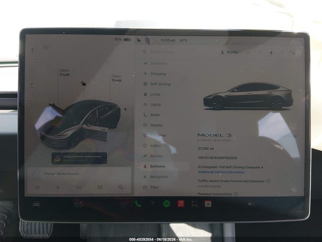 Aukcja sprzedaży 2025 Tesla Model 3 Long Range Rear-wheel Drive/standard Rear-wheel Drive, vin: 5YJ3E1EA6SF922010, numer aukcji: 45392854