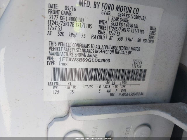 1FT8W3B69GED02890 Ford F-350 Lariat/xl/xlt