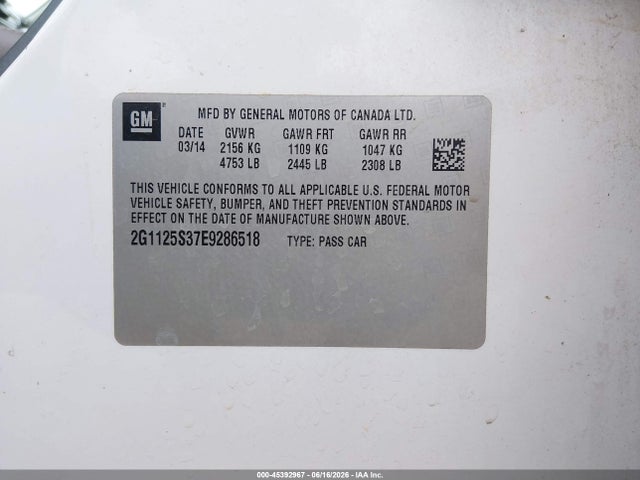 Chevrolet Impala 2lt 2014 2G1125S37E9286518 Image 9