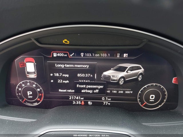 45393092 :رقم المزاد ، WA1LHAF70KD014566 vin ، 2019 Audi Q7 45 Premium مزاد بيع