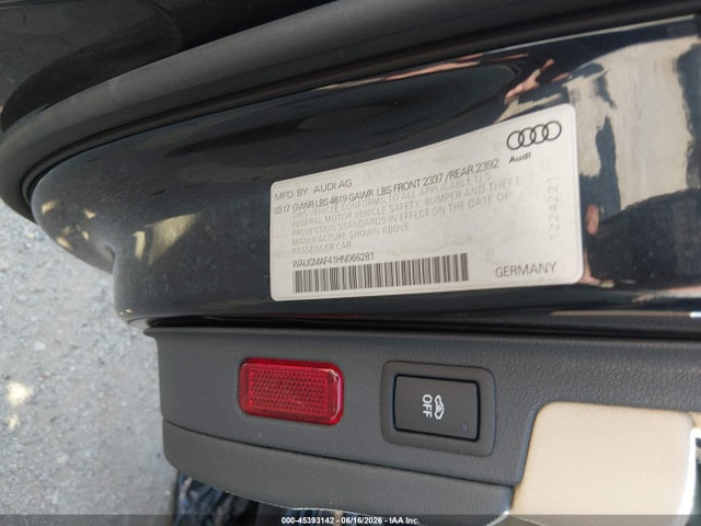 2017 Audi A4 Ultra Premium მანქანა იყიდება აუქციონზე, vin: WAUGMAF41HN066281, აუქციონის ნომერი: 45393142