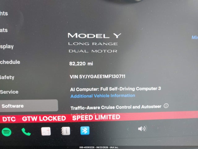 Продажа на аукционе авто 2021 Tesla Model Y Long Range Dual Motor All-wheel Drive, vin: 5YJYGAEE1MF130711, номер лота: 45393228