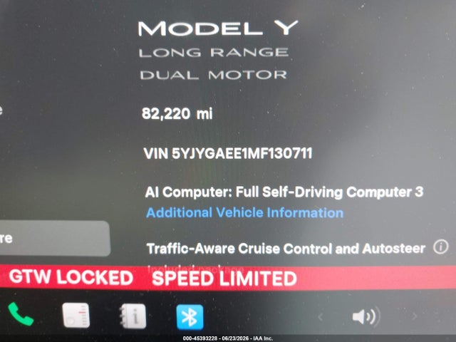 Продажа на аукционе авто 2021 Tesla Model Y Long Range Dual Motor All-wheel Drive, vin: 5YJYGAEE1MF130711, номер лота: 45393228