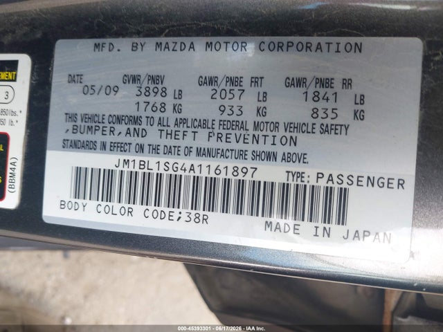 Продаж на аукціоні авто 2010 Mazda Mazda3 I Touring, vin: JM1BL1SG4A1161897, номер лоту: 45393301