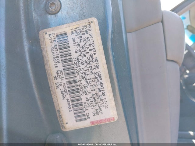 Aukcja sprzedaży 2001 Toyota Camry Le V6, vin: JT2BF22K710328320, numer aukcji: 45393401
