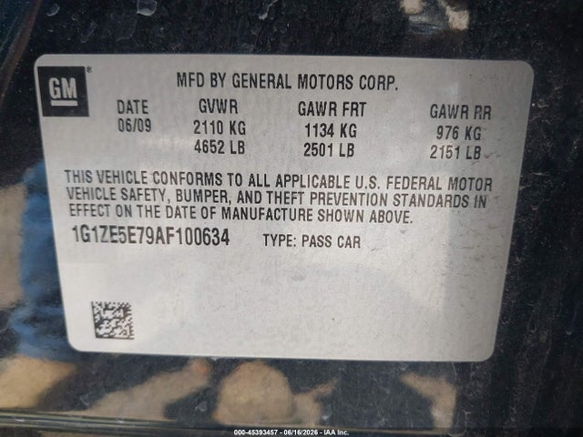 Продажа на аукционе авто 2010 Chevrolet Malibu Ltz, vin: 1G1ZE5E79AF100634, номер лота: 45393457