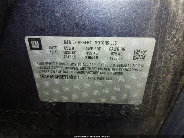 1G1PA5SH5E7248151 Chevrolet Cruze Ls Auto