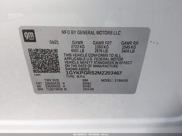 Продажа на аукционе авто 2021 Cadillac Xt6 Awd Sport, vin: 1GYKPGRS2MZ203467, номер лота: 45393512