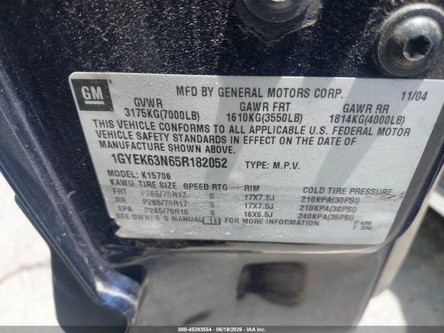 Продажа на аукционе авто 2005 Cadillac Escalade Standard, vin: 1GYEK63N65R182052, номер лота: 45393554