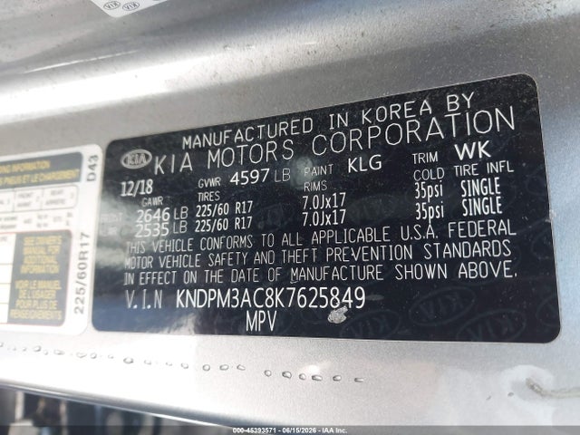 KIA Sportage Lx 2019 KNDPM3AC8K7625849 Image 9