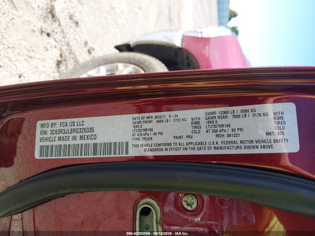 Продажа на аукционе авто 2024 Ram 3500 Laramie  4x4 8' Box, vin: 3C63R3JL8RG326335, номер лота: 45393596
