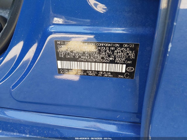 Продаж на аукціоні авто 2023 Lexus Is 350 F Sport, vin: JTHGZ1B23P5070662, номер лоту: 45393618