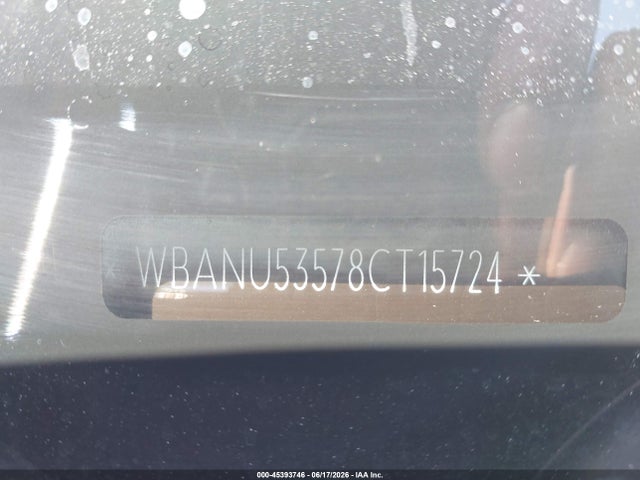 45393746 :رقم المزاد ، WBANU53578CT15724 vin ، 2008 Bmw 528i مزاد بيع
