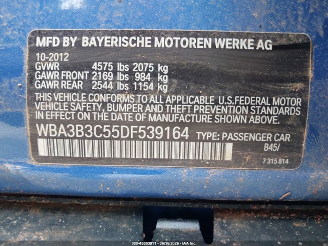 Продажа на аукционе авто 2013 Bmw 328i Xdrive, vin: WBA3B3C55DF539164, номер лота: 45393811