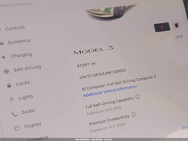 Продажа на аукционе авто 2022 Tesla Model 3 Rear-wheel Drive, vin: 5YJ3E1EA3NF330620, номер лота: 45393935