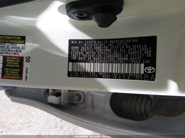 Toyota COROLLA LE 2015 5YFBURHE6FP244705 Image 9