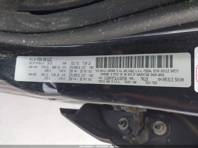 Продажа на аукционе авто 2020 Ram 1500 Big Horn  4x4 6'4 Box, vin: 1C6SRFBT3LN136730, номер лота: 45394011