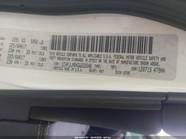 Продаж на аукціоні авто 2016 Jeep Cherokee Sport, vin: 1C4PJLABXGW222646, номер лоту: 45394191