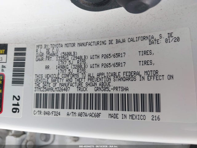3TMCZ5AN9LM326407 Toyota Tacoma Trd Sport