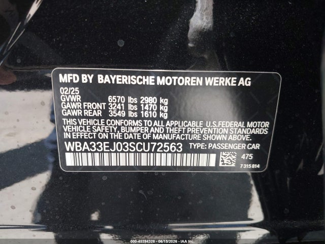 BMW 760i Xdrive 2025 WBA33EJ03SCU72563 Image 9