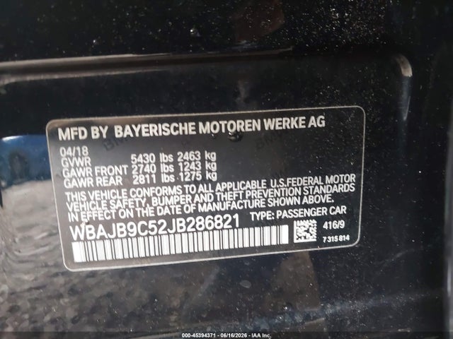 WBAJB9C52JB286821 BMW M550i Xdrive