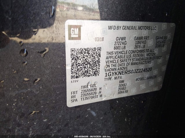 Aukcja sprzedaży 2018 Cadillac Xt5 Premium Luxury, vin: 1GYKNERS0JZ224520, numer aukcji: 45394386