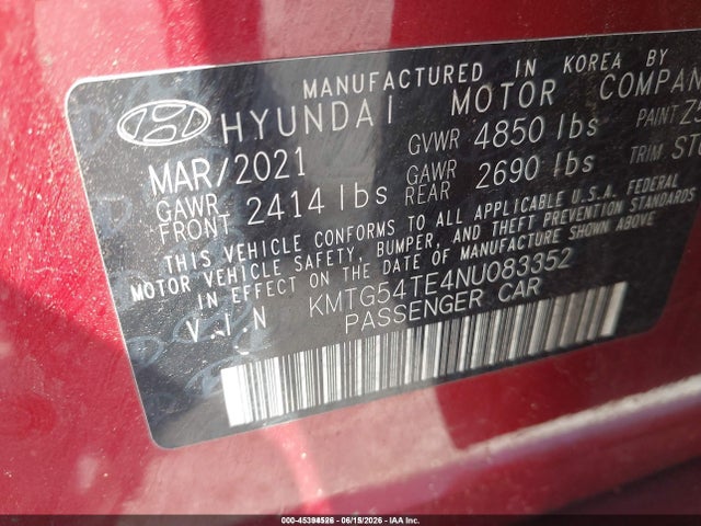 Aukcja sprzedaży 2022 Genesis G70 3.3t Rwd, vin: KMTG54TE4NU083352, numer aukcji: 45394526