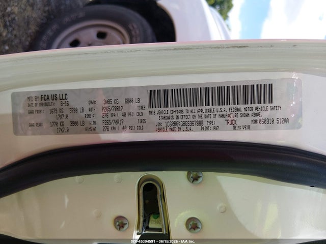 Aukcja sprzedaży 2016 Ram 1500 Tradesman, vin: 1C6RR6KG8GS367888, numer aukcji: 45394591