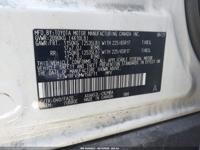 Toyota Rav4 Xle 2021 2T3W1RFV9MW158711 Image 9