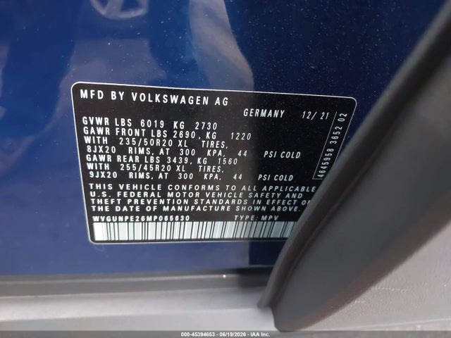 WVGUNPE26MP065630 Volkswagen Id.4 Awd Pro S