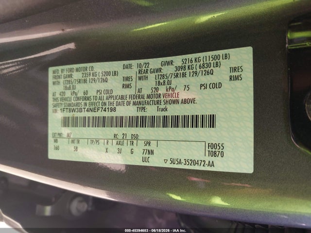 Ford F-350 Lariat 2022 1FT8W3BT4NEF74198 Image 8