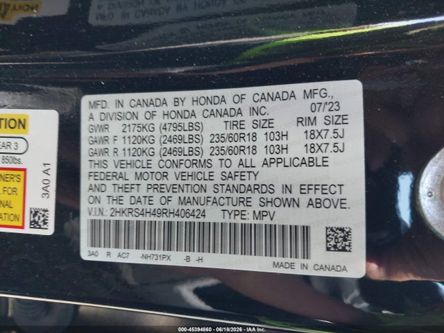 Honda Cr-v Ex Awd 2024 2HKRS4H49RH406424 Image 9