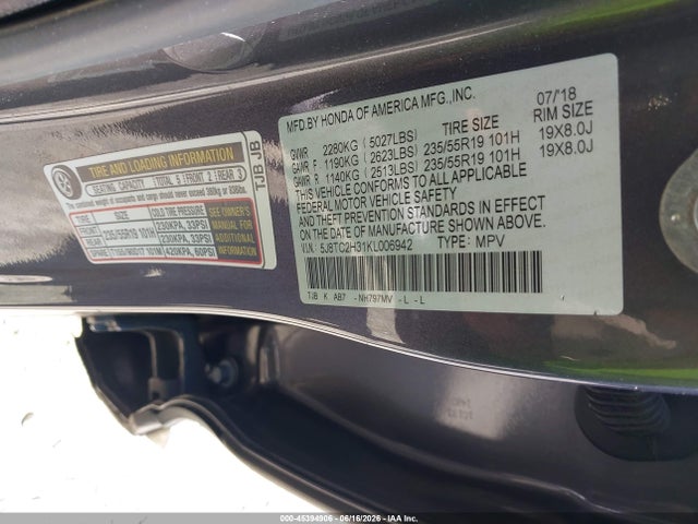 Aukcja sprzedaży 2019 Acura Rdx Standard, vin: 5J8TC2H31KL006942, numer aukcji: 45394906